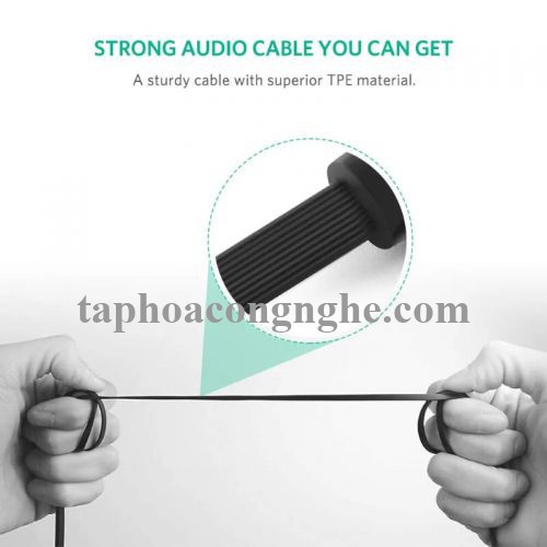 Ugreen 10729 5M màu Đen Cáp âm thanh 2 đầu 3.5mm dương đầu vuông góc mạ vàng AV119 30010729